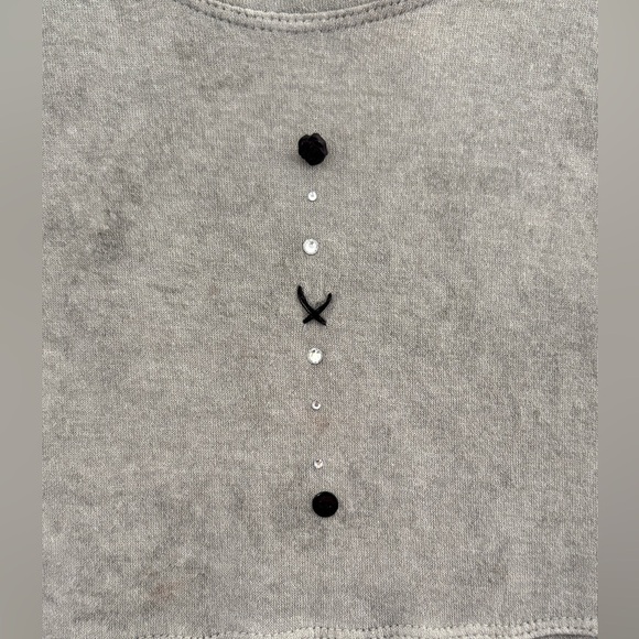 Elisa Cavaletti Size Small Blouse Long Sleeve Artsy Whimsigoth Festival Gray - Picture 7 of 9